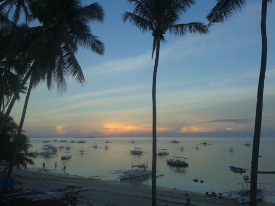 Sunset view from the balcony of the lovely Charlotte Hotel, Alona Beach - Bohol's 'Mini Boracay.'